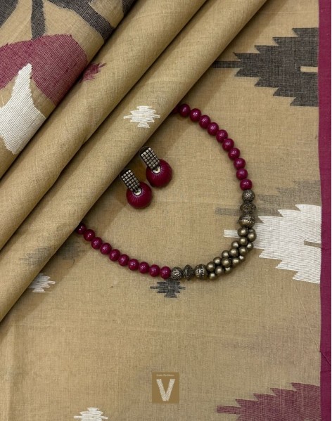 Kolkata organic cotton saree-VKOC-2308