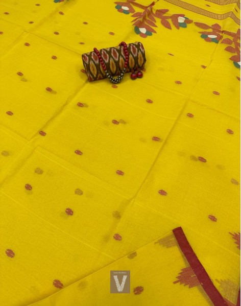 Kolkata organic cotton saree-VKOC-2309