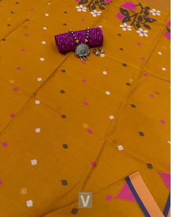 Kolkata organic cotton saree-VKOC-2312