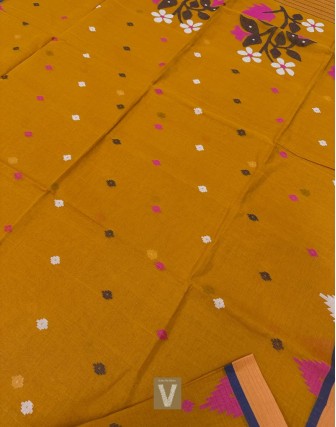 Kolkata organic cotton saree-VKOC-2312