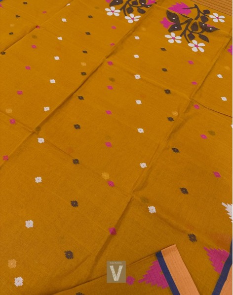 Kolkata organic cotton saree-VKOC-2312