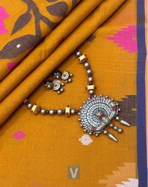 Kolkata organic cotton saree-VKOC-2312