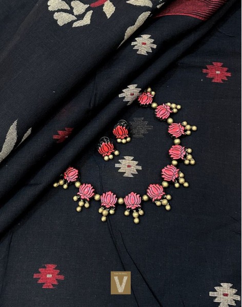Kolkata organic cotton saree-VKOC-2313