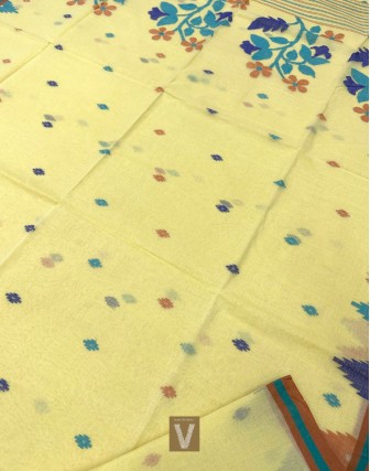 Kolkata organic cotton saree-VKOC-2314