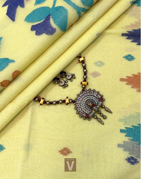 Kolkata organic cotton saree-VKOC-2314