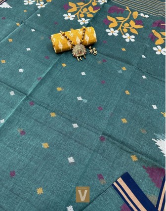 Kolkata organic cotton saree-VKOC-2315