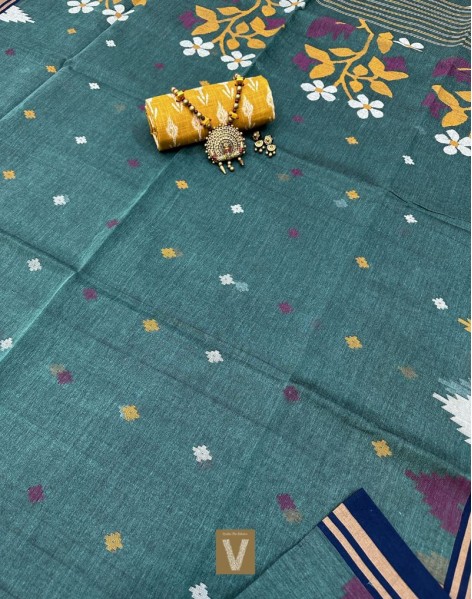 Kolkata organic cotton saree-VKOC-2315