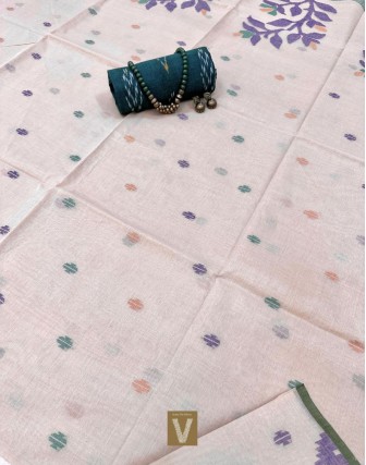Kolkata organic cotton saree-VKOC-2316