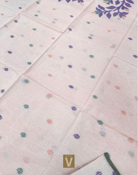 Kolkata organic cotton saree-VKOC-2316