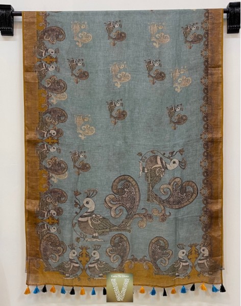 Kalamkari Linen saree-VLNS-2216
