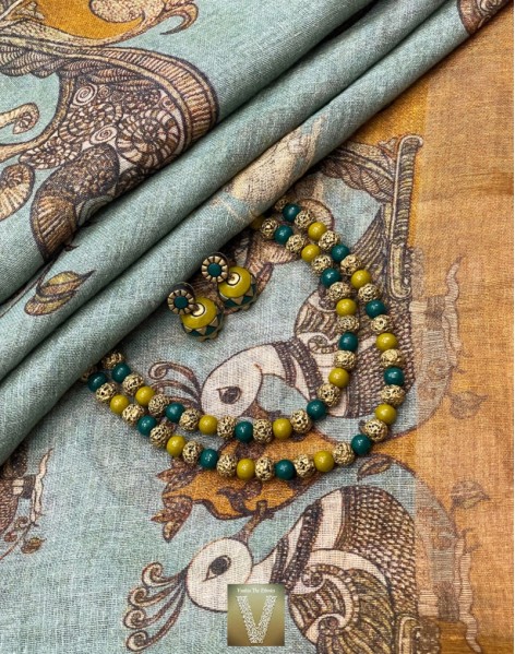 Kalamkari Linen saree-VLNS-2216