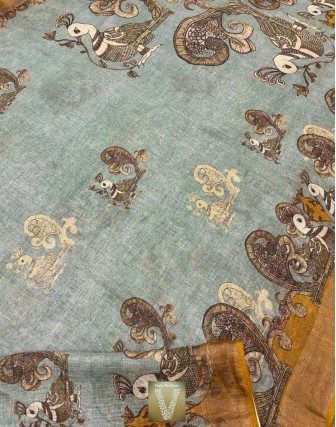 Kalamkari Linen saree-VLNS-2216