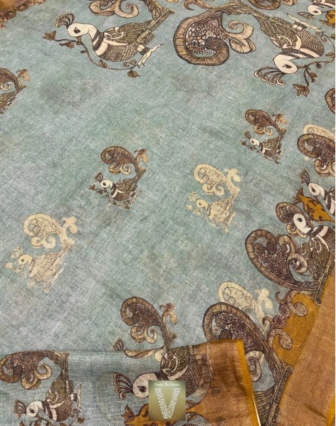 Kalamkari Linen saree-VLNS-2216