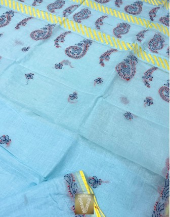 Lucknowi cotton sarees-vapq-2188