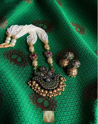 Antique gold terracotta jewellery-VTCJ-59
