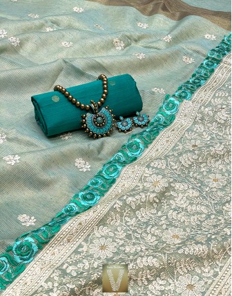 Sale Jute Kota Tissue sarees-VJKT-63