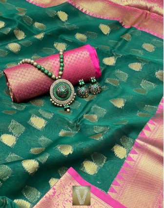 Sale Kora Muslin Sarees-VKMS-46