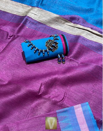 Sale Linen silk sarees-VLNS-88
