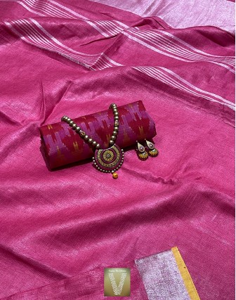 Sale Linen sarees-VLNS-94