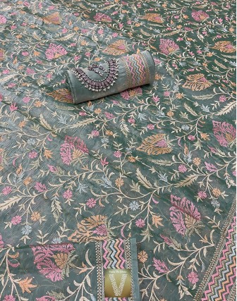 Organza silk sarees-VOGS-2125