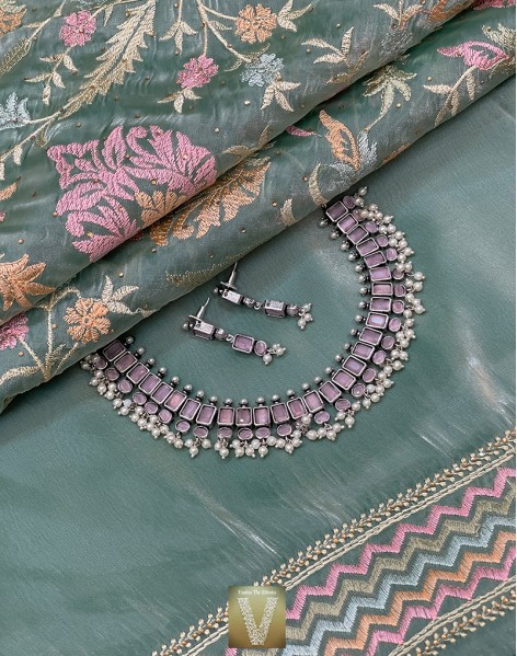 Organza silk sarees-VOGS-2125