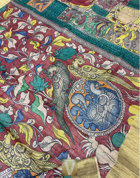 Tussar silk sarees-VTSR-2097