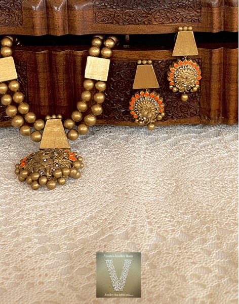 Antique gold terracotta jewellery-VTCJ-12