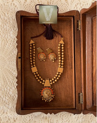 Antique gold terracotta jewellery-VTCJ-12