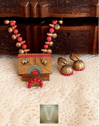 Antique gold terracotta jewellery-VTCJ-21