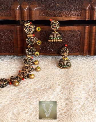 Antique gold terracotta jewellery-VTCJ-23