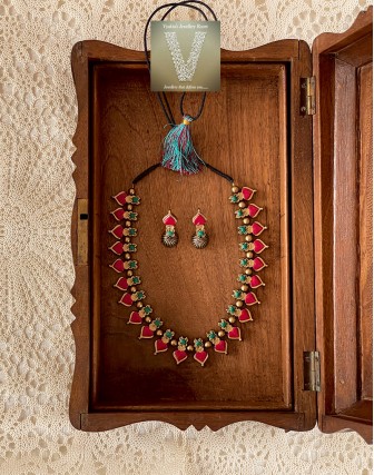 Antique gold terracotta jewellery-VTCJ-24