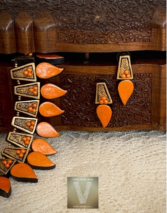 Antique gold terracotta jewellery-VTCJ-37
