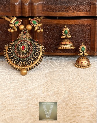 Antique gold terracotta jewellery-VTCJ-39