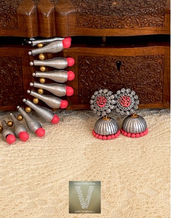 Antique silver terracotta jewellery-VTCJ-41