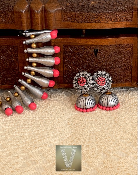Antique silver terracotta jewellery-VTCJ-41