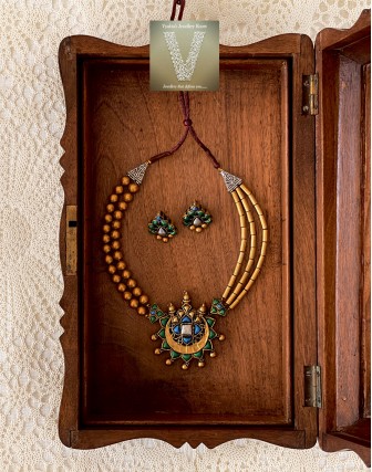 Antique gold terracotta jewellery-VTCJ-42