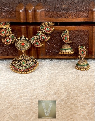 Antique gold terracotta jewellery-VTCJ-43
