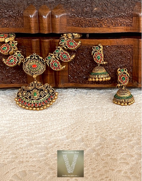 Antique gold terracotta jewellery-VTCJ-43