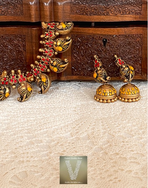 Antique gold terracotta jewellery-VTCJ-44