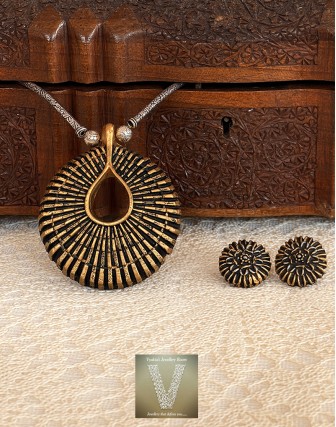 Antique gold terracotta jewellery-VTCJ-45