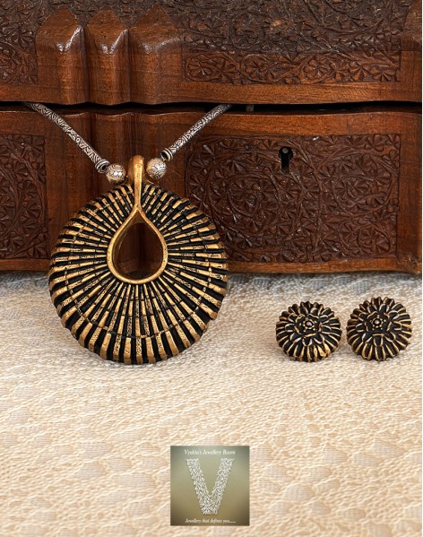 Antique gold terracotta jewellery-VTCJ-45