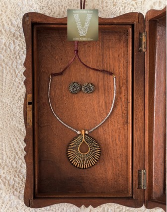 Antique gold terracotta jewellery-VTCJ-45