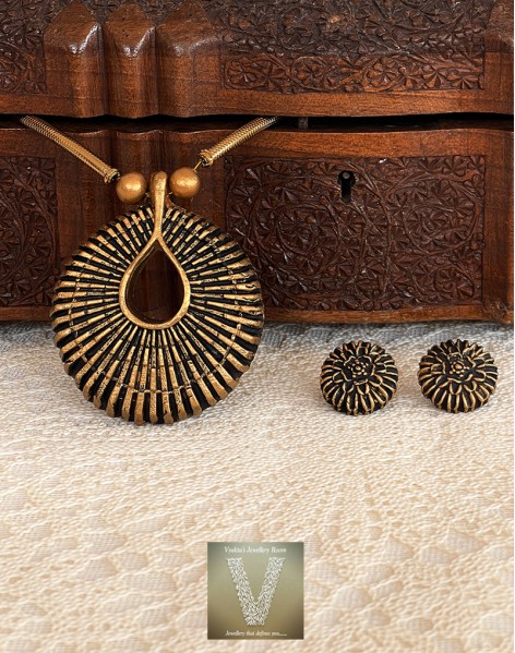 Antique gold terracotta jewellery-VTCJ-46