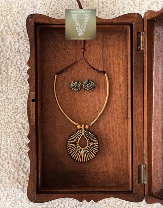 Antique gold terracotta jewellery-VTCJ-46