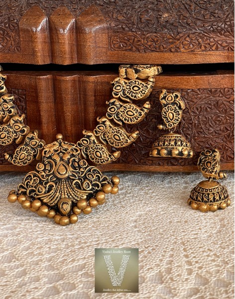Antique gold terracotta jewellery-VTCJ-47