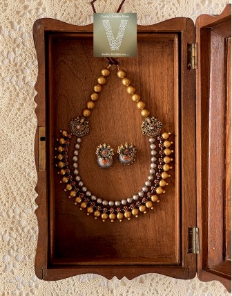 Antique gold terracotta jewellery-VTCJ-53