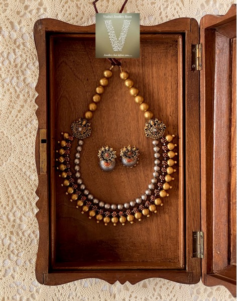 Antique gold terracotta jewellery-VTCJ-53