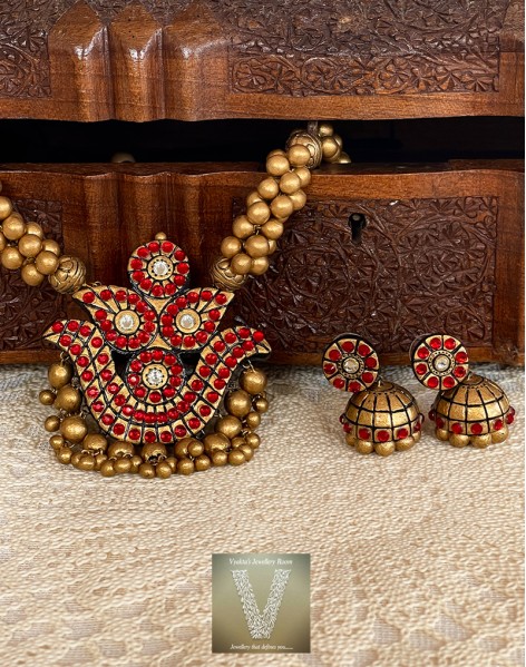 Antique gold terracotta jewellery-VTCJ-54