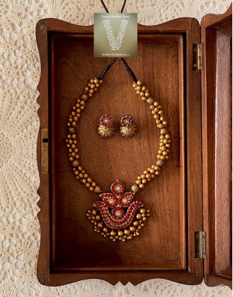 Antique gold terracotta jewellery-VTCJ-54