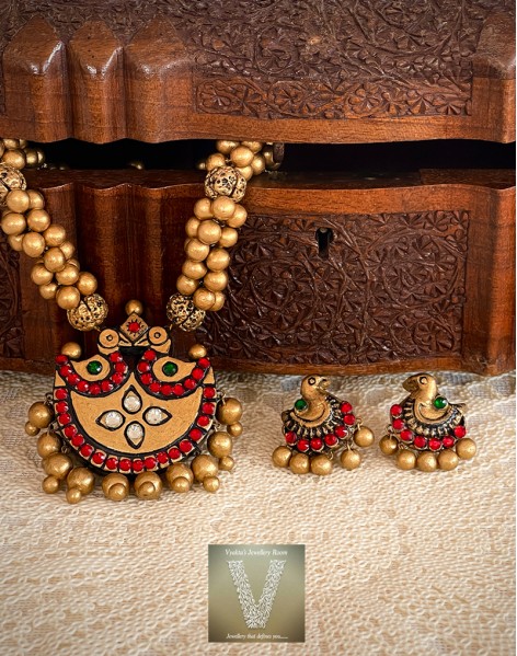 Antique gold terracotta jewellery-VTCJ-55